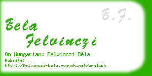 bela felvinczi business card